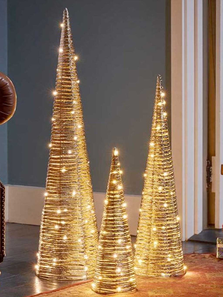 Set of 3 Champagne Braid TreeBelisks