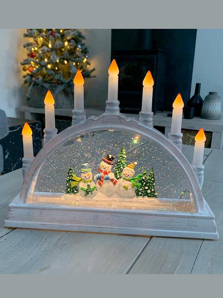 26cm SnowSwirl Frosty Candle Bridge
