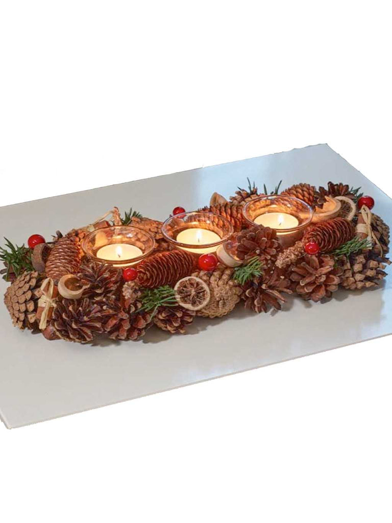 36cm WinterSpice Trio Candle Holder