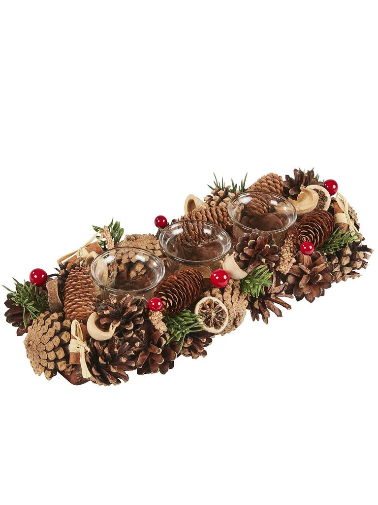 36cm WinterSpice Trio Candle Holder