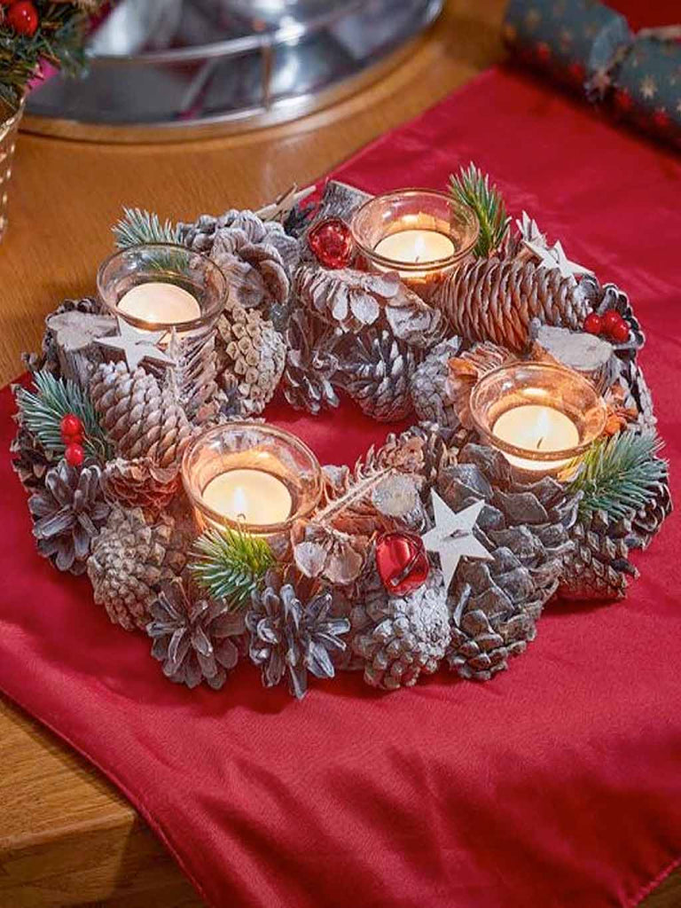 33cm FrostStar Ring Quartet Candle Holder