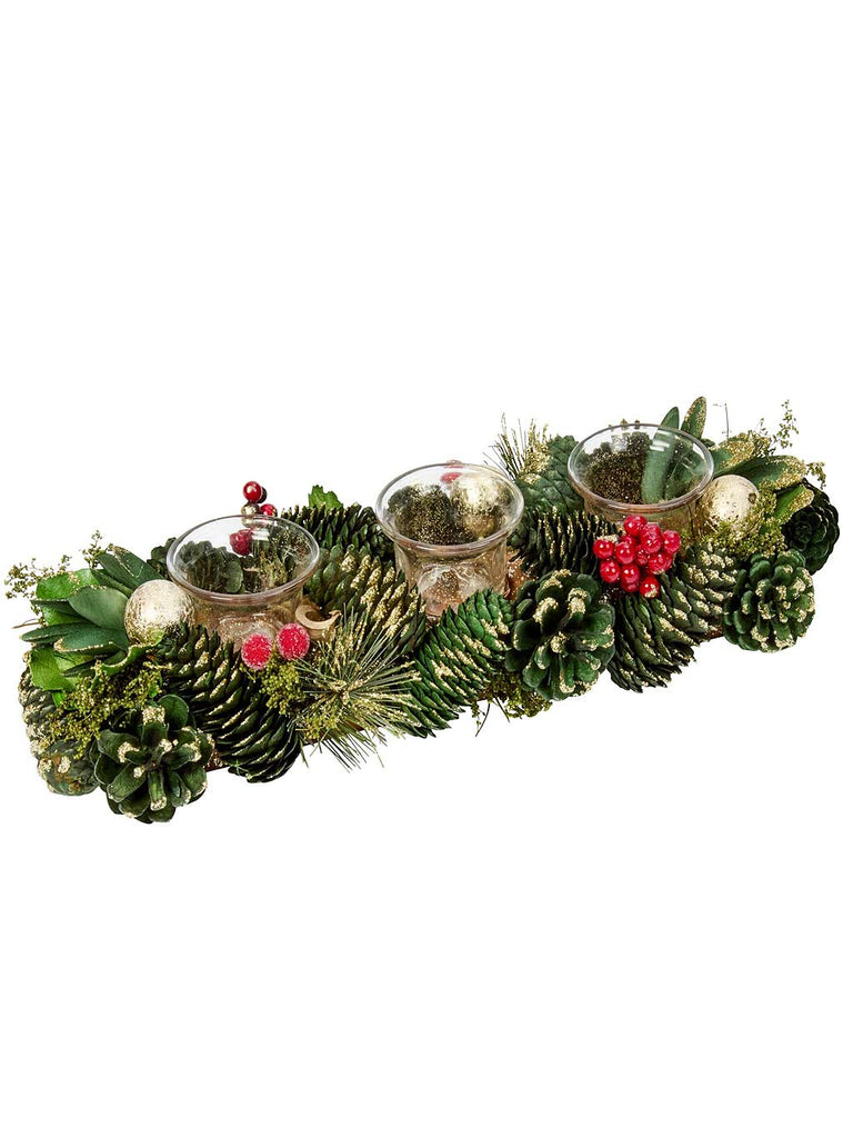 36cm BaublePine Trio Candle Holder