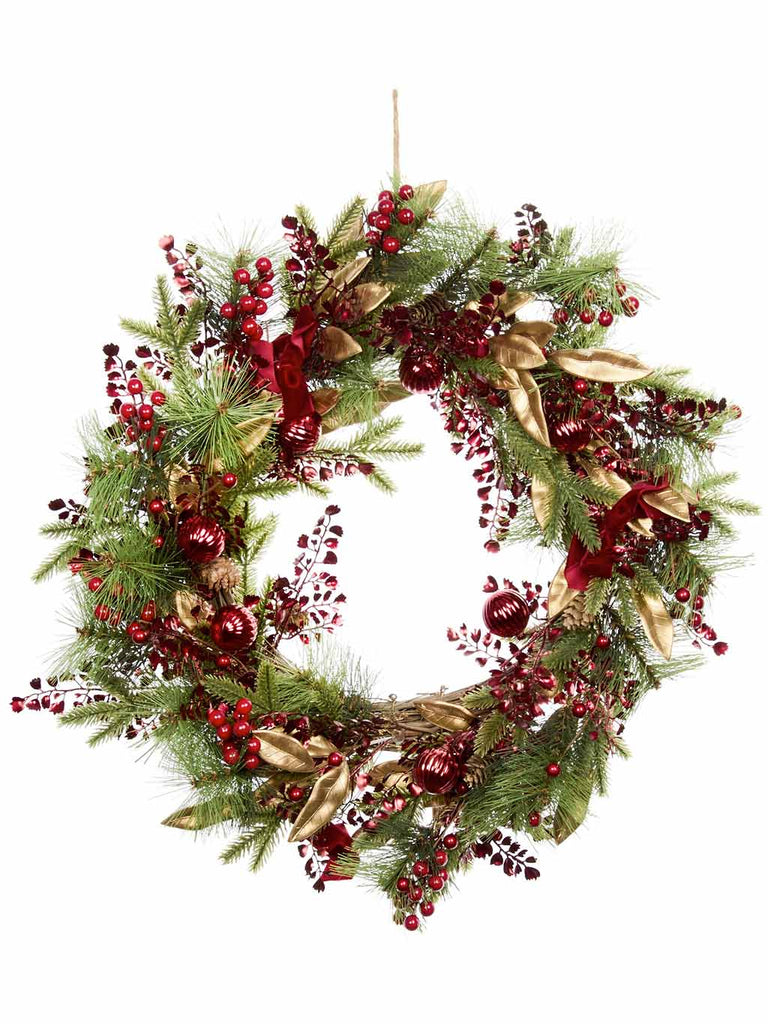 60cm Ruby Velvet Wreath