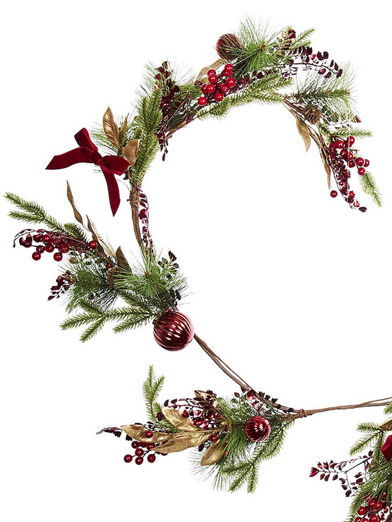 180cm (6ft) Ruby Velvet Garland