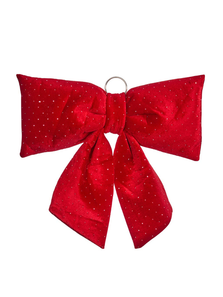 Diamante Padded Bow - Ruby