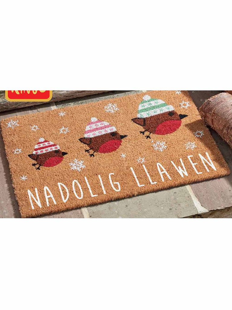 Nadolig Llawen! Festive Robins Door Mat- 40x60cm