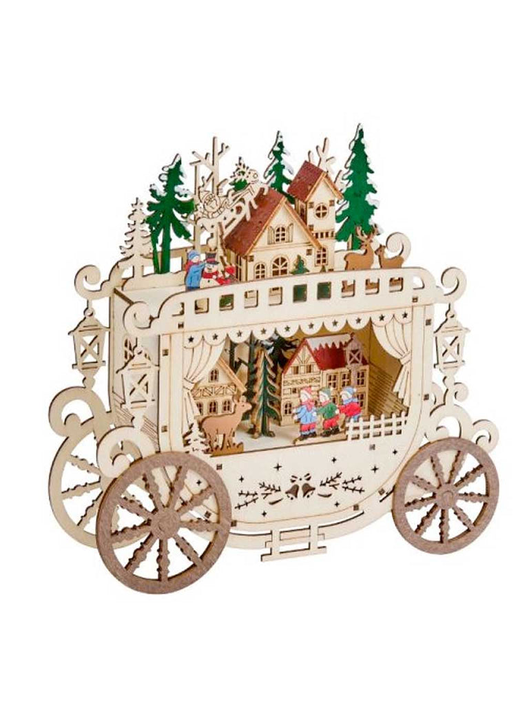 InLit Wooden Christmas Carriage