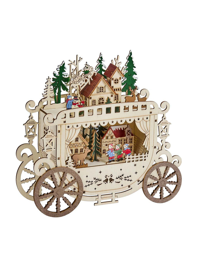 InLit Wooden Christmas Carriage