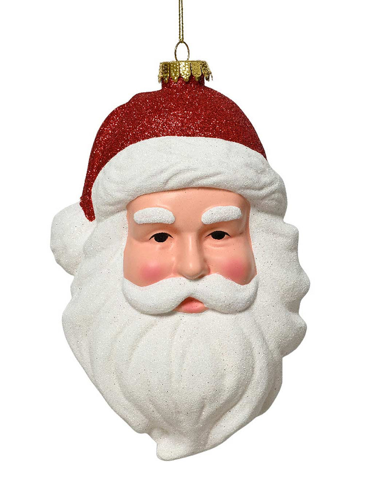 18cm Santa with Red Glitter Hat Hanging Decoration