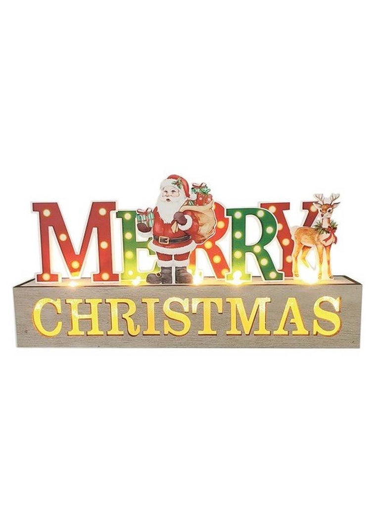 32cm B/O Merry Christmas Wooden Sign