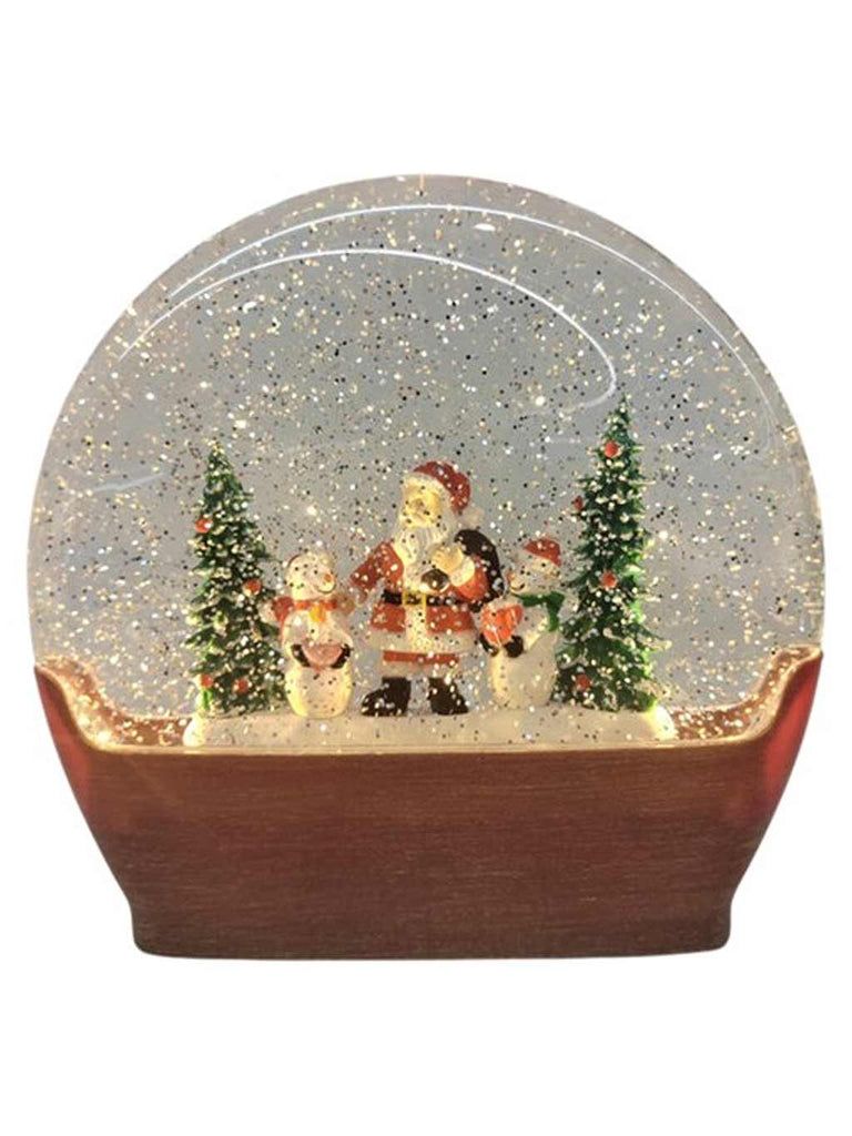 19cm B/O Dome LED Santa Forest Spinner