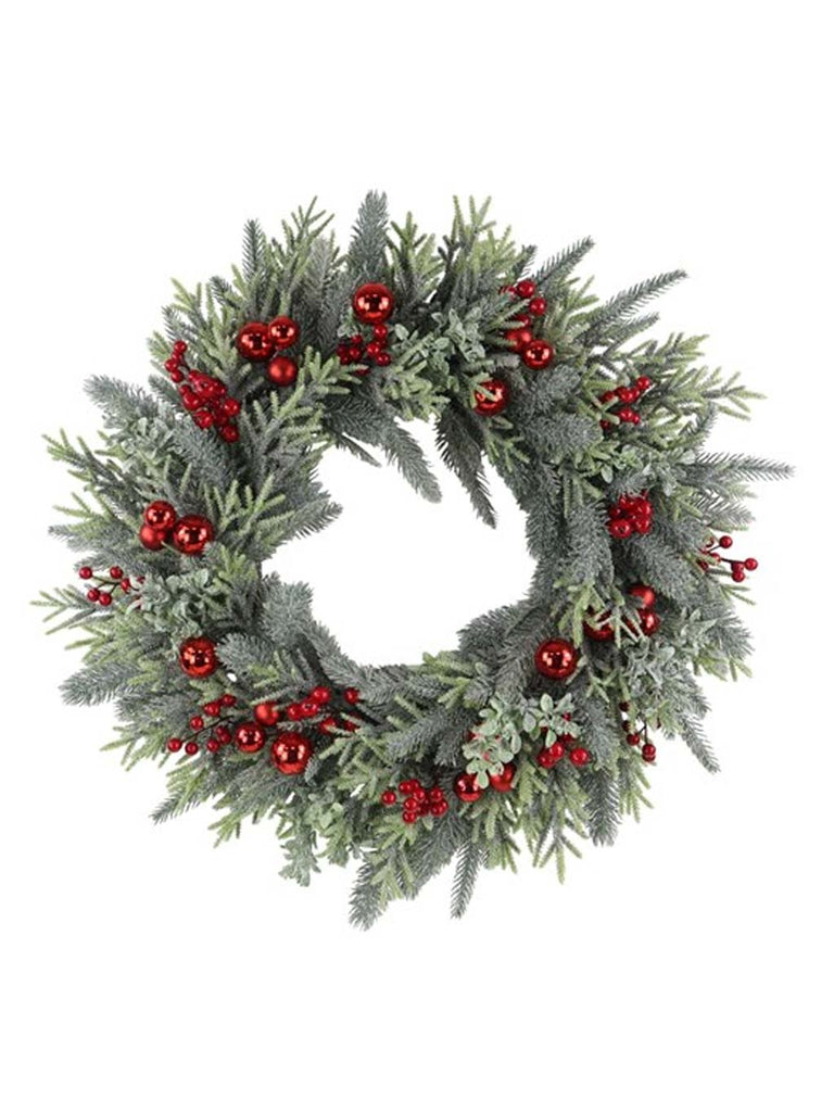 60cm Red Berries Clusters Wreath