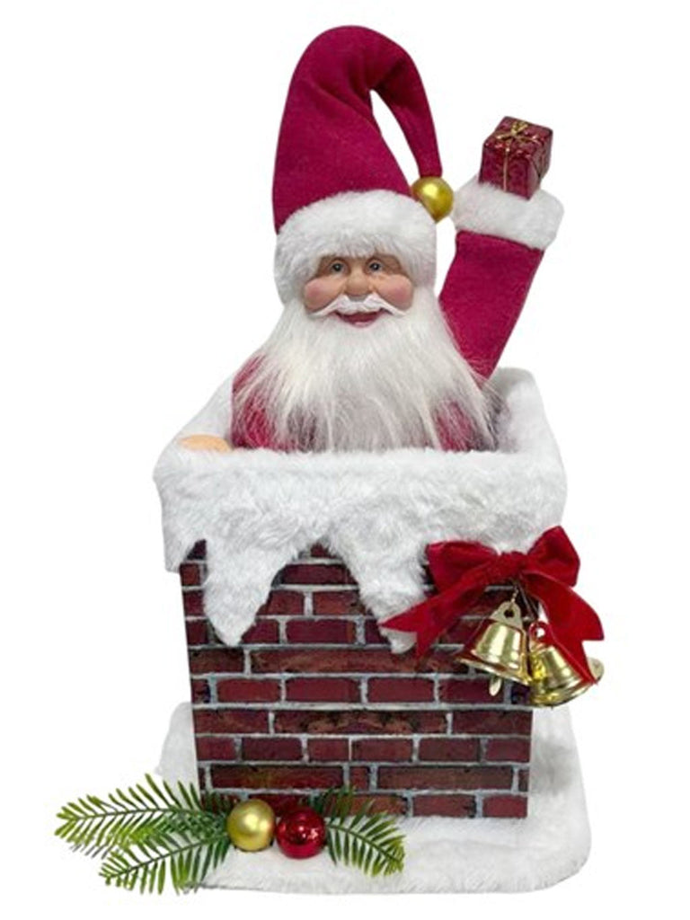 26 x 34cm B/O Animated Santa In Chimney