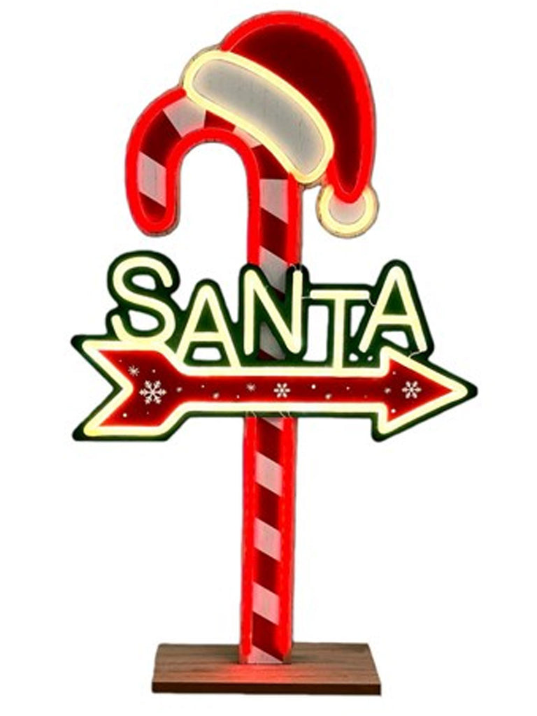 30x50cm USB Neon LED Santa Cane on Stand