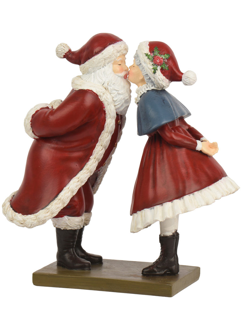 20cm Santa Couple Kissing Ornament