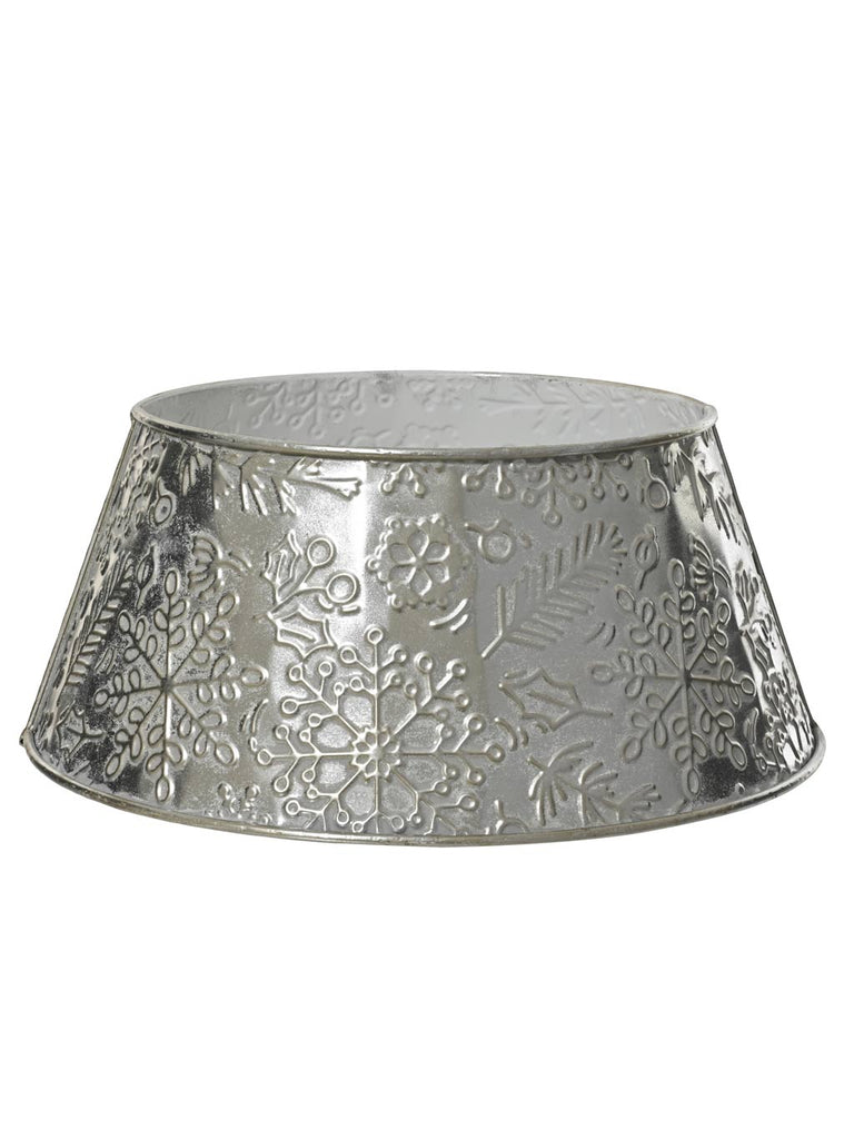 Iron Tree Ring with Silver Snowflakes