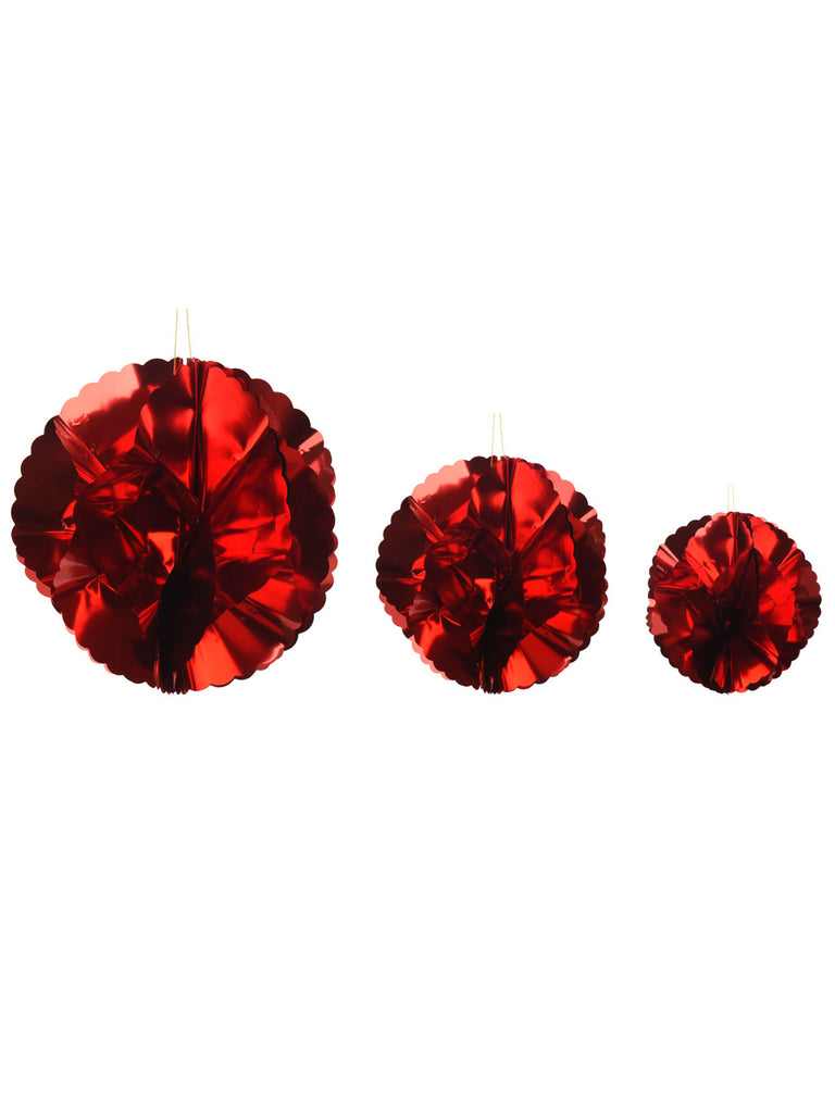 Pk 3 Shiny Foil Balls - 40cm, 30cm & 20cm