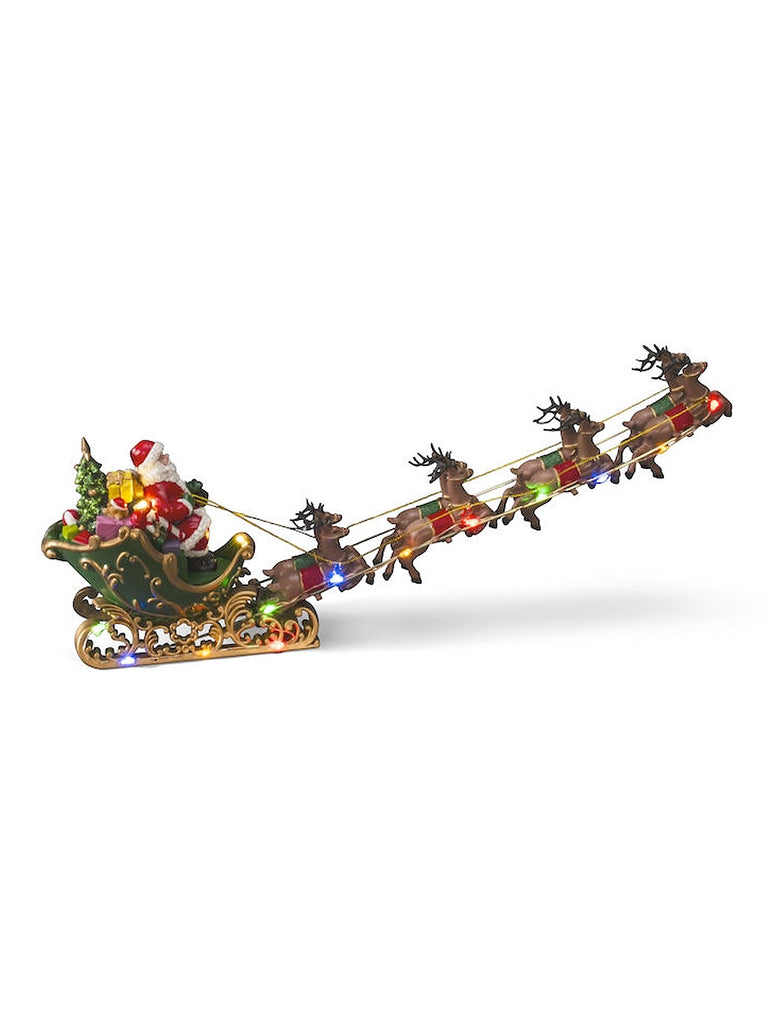 48cm B/O Santa in Sleigh with Reindeers & 14 LEDs
