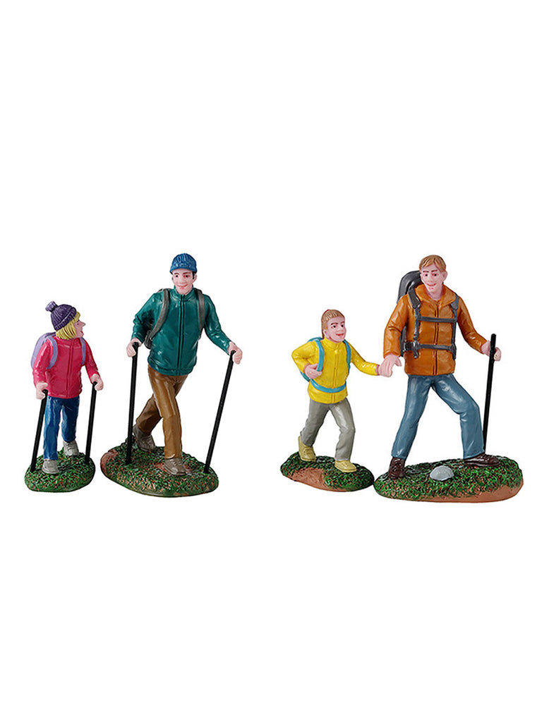 Father And Daughter Hikers, Set Of 4