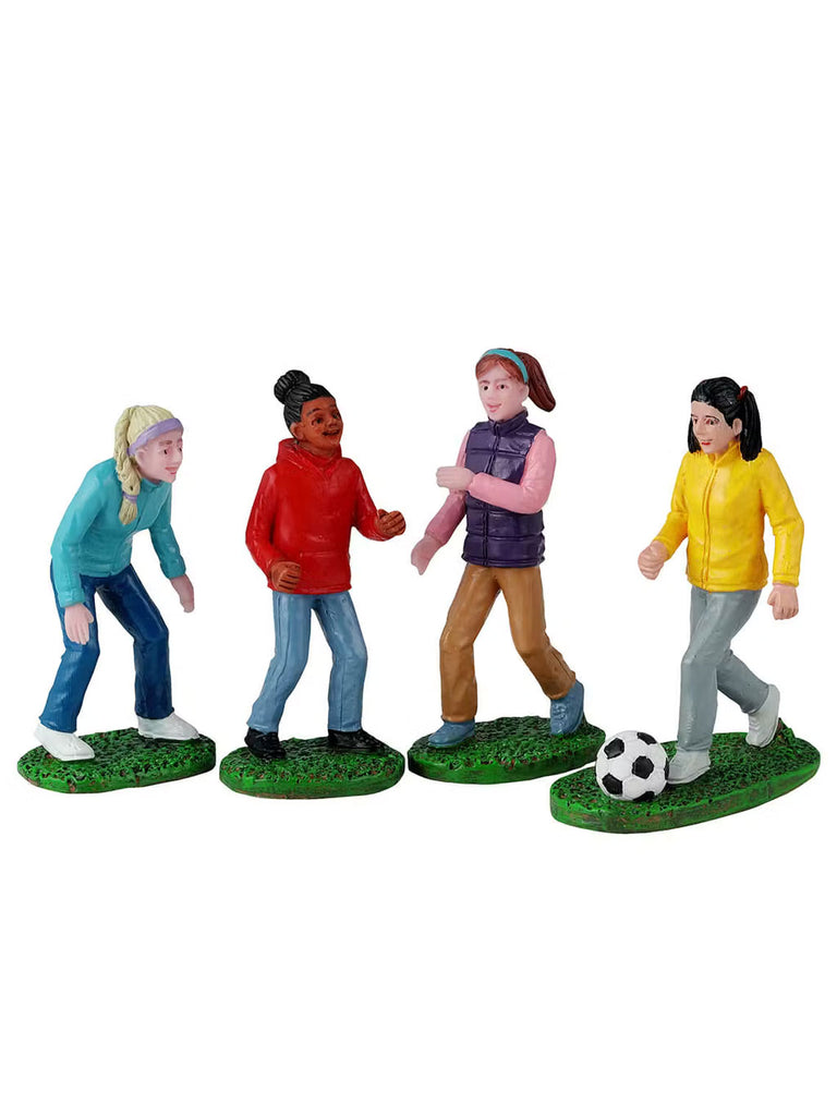 Girls Soccer Game, Set of 4