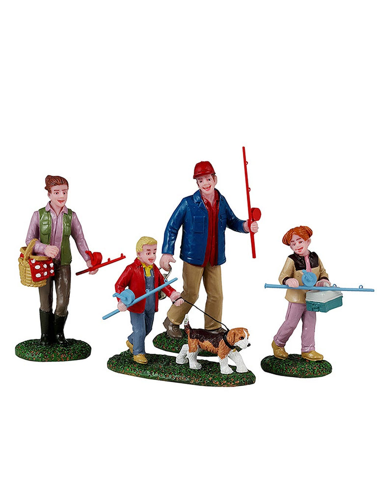 Family Fishing Day, Set Of 4