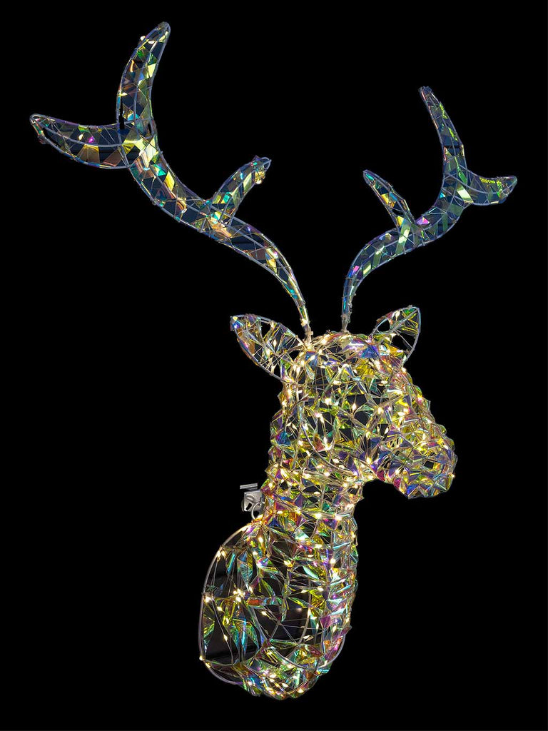 Iridescent Reindeer head with LED lights