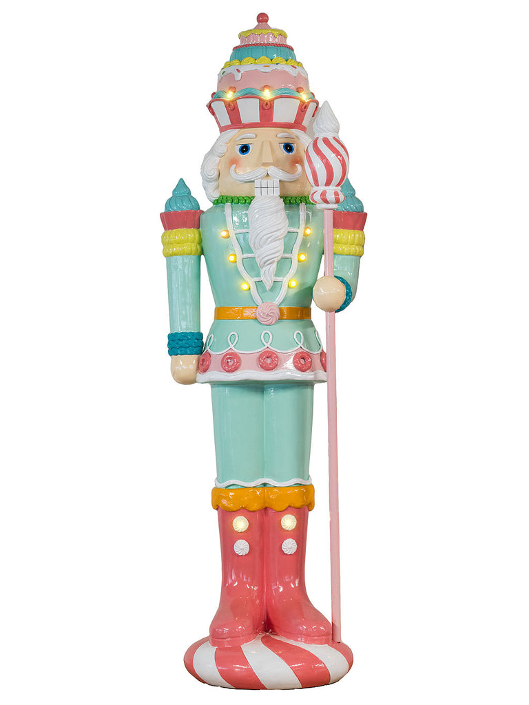 121cm (4ft) Nutcracker with LED Lights - Pastel Candy Colour