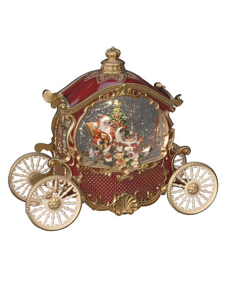 Water Lantern - Red Carriage with Santa Scene