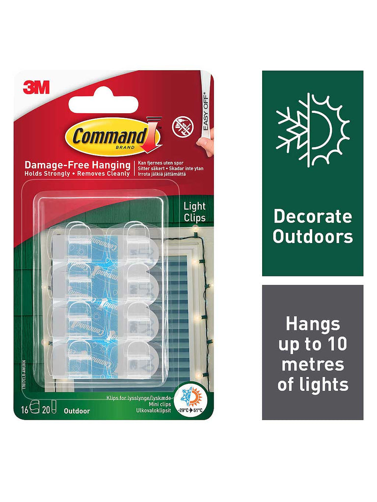 17017CLR-AWES Command Outdoor Light Clips 16pk