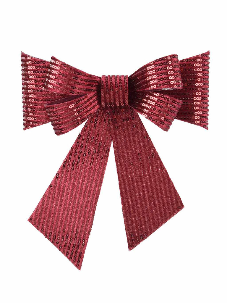 Bow with Sequins - Red
