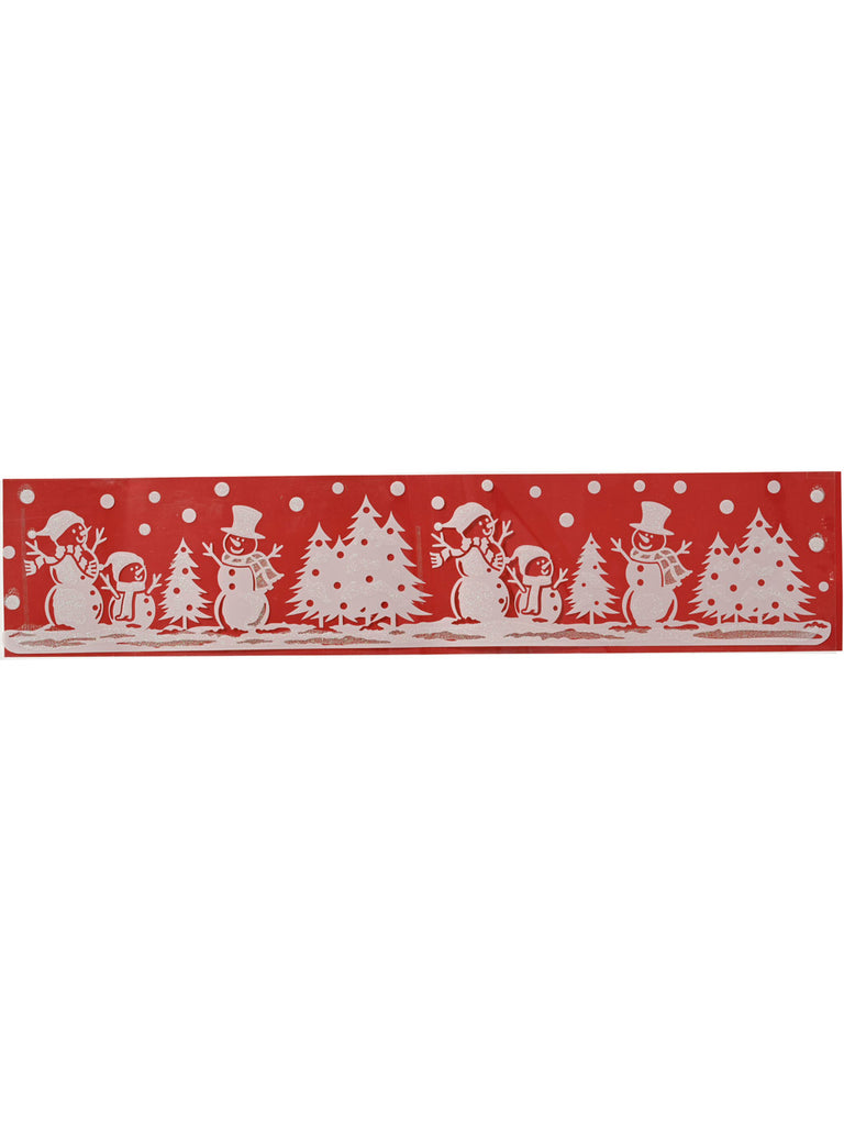 58cm Window Cling - White Snowman Glitter Scenery