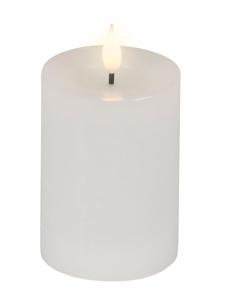 13cm B/O Realistic Wick Candle with Wax Pit on top - LED Fire Flame Effect