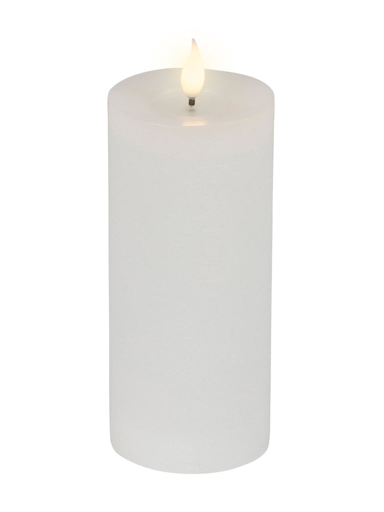 20cm B/O Realistic Wick Candle with Wax Pit on top - LED Fire Flame Effect