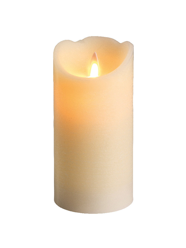 B/O Waving Top Wax Candle - Cream/ Warm White LEDs - 15cm