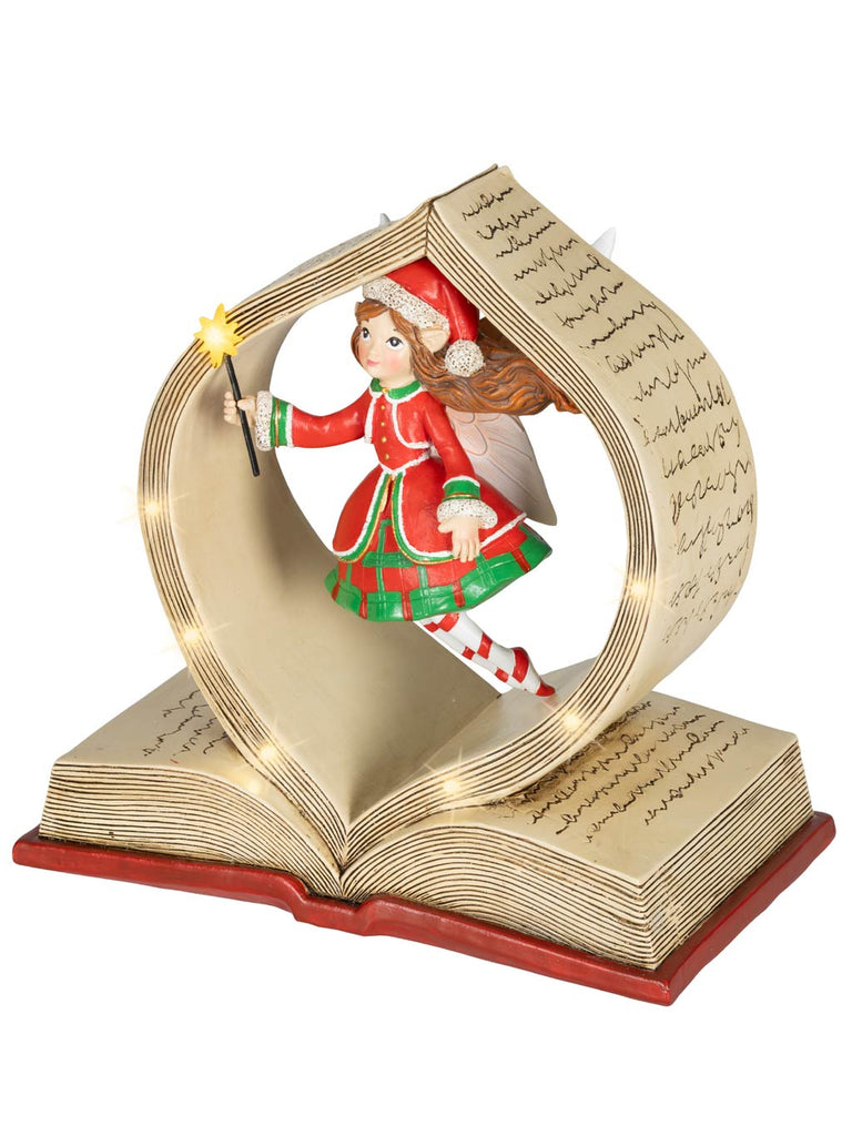 24 x 23cm B/O Fairy LED Book Ornament - Warm White
