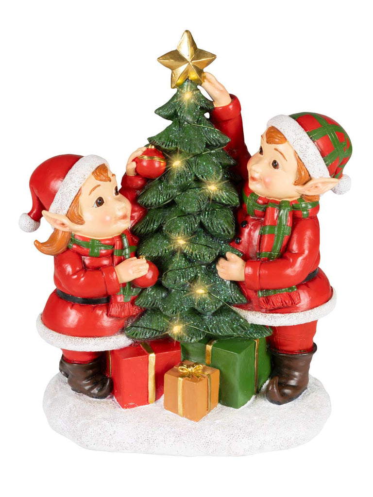 23 x 28cm B/O Micro LED Elves Decorating Tree Ornament