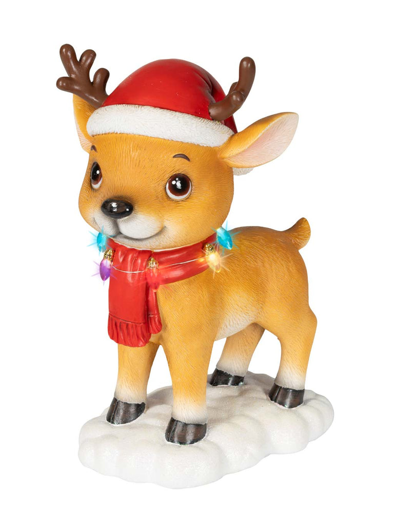 28cm B/O Micro LED Reindeer Ornament with String Light - Warm White