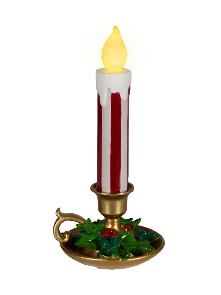 B/O LED Striped Candle Ornament