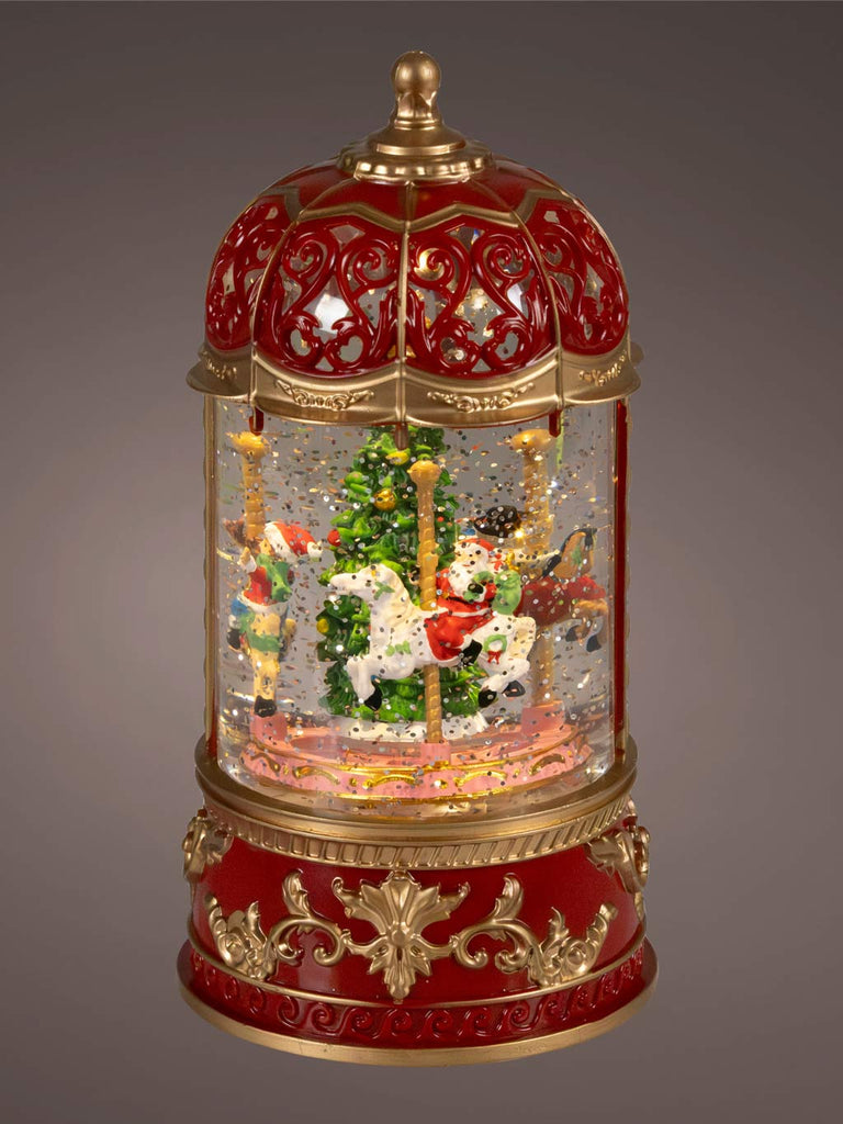 22cm B/O Red Carousel LED Water Spinner
