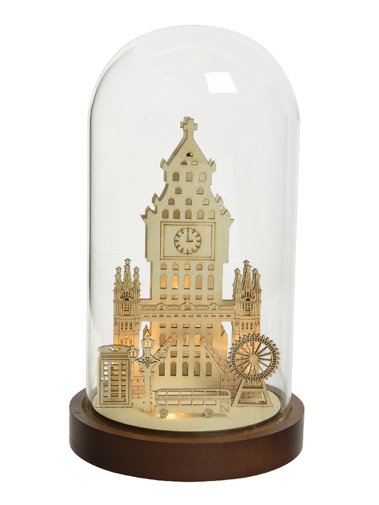 28cm LED London Scenery In Glass Dome