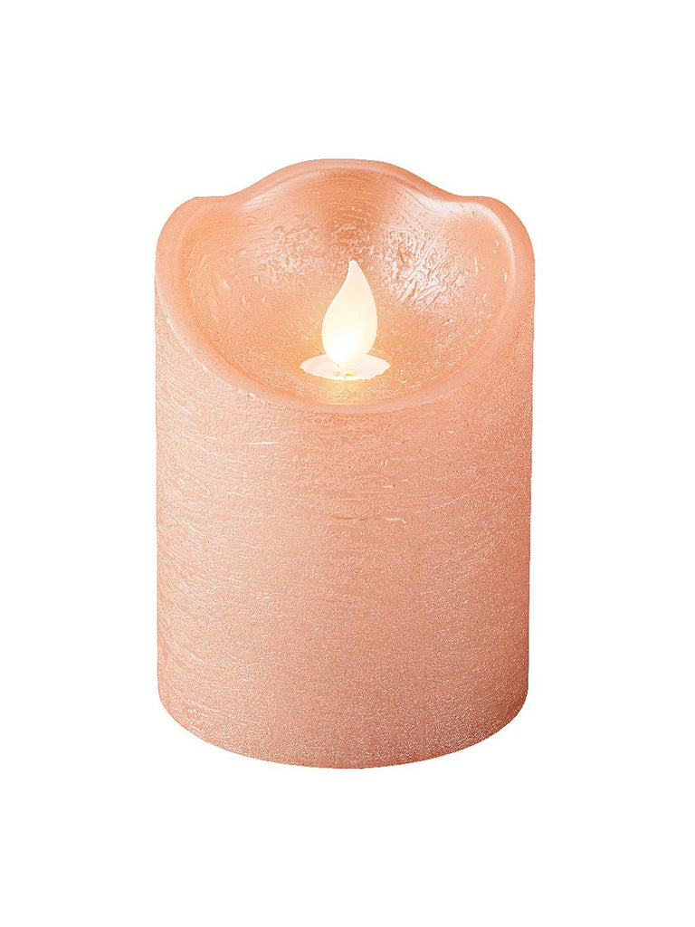 B/O LED Wax Waving Top Candle - Light Pink/Warm White - 10cm