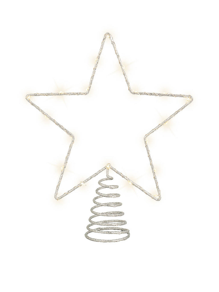 27cm B/O Micro LED Treetopper Metal Star