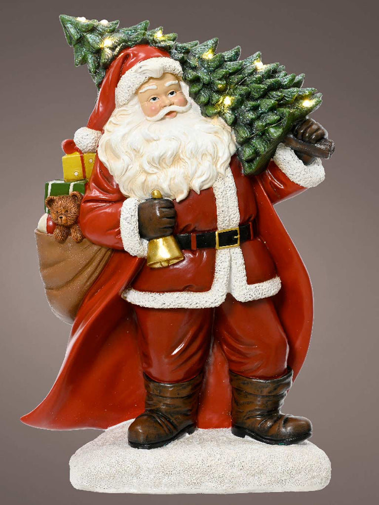 38cm B/O Santa Ornament with Micro LEDs