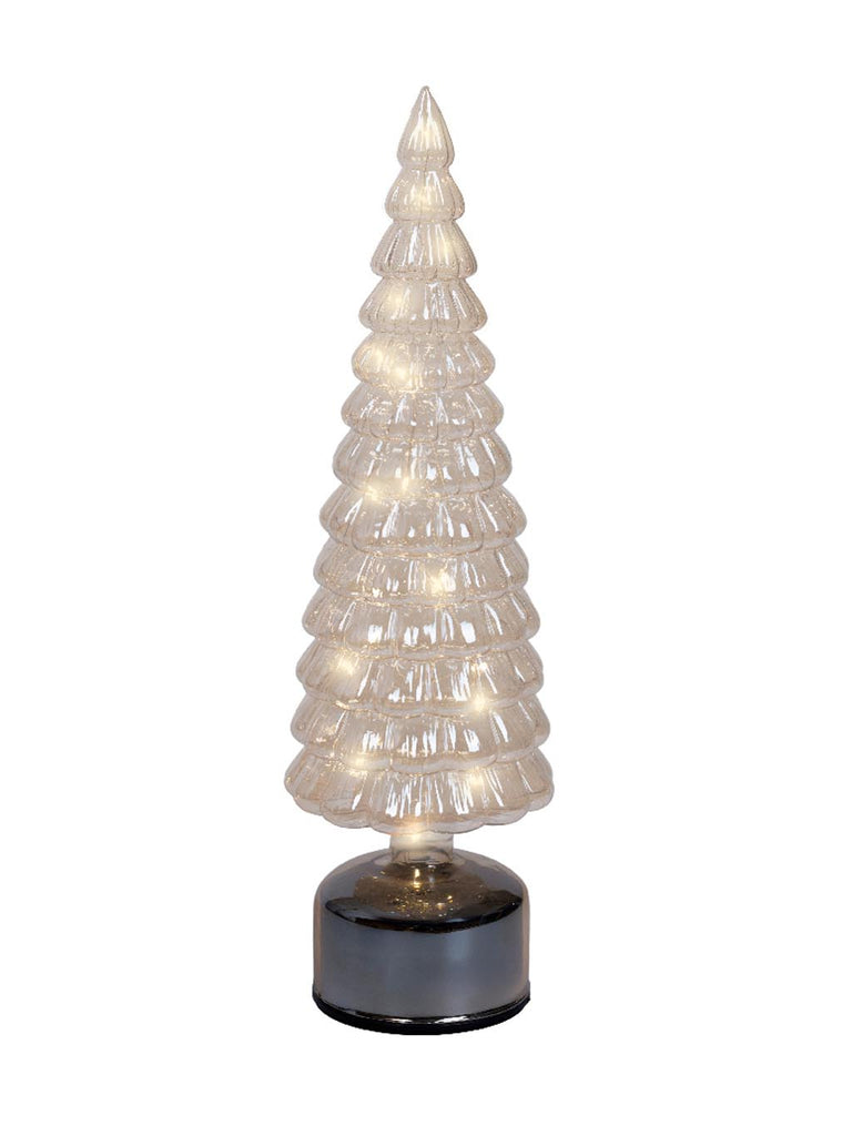 39cm B/O Rotating Glass Tree with Flashing Micro LEDs