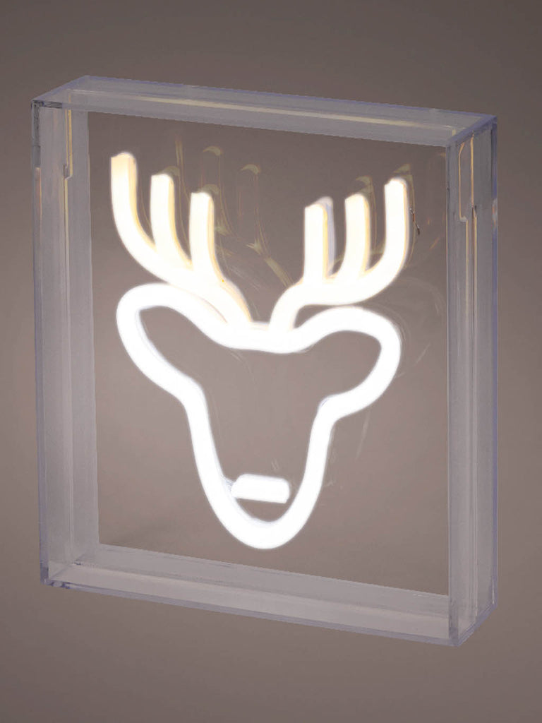 18cm USB LED Neon Block - Reindeer Head
