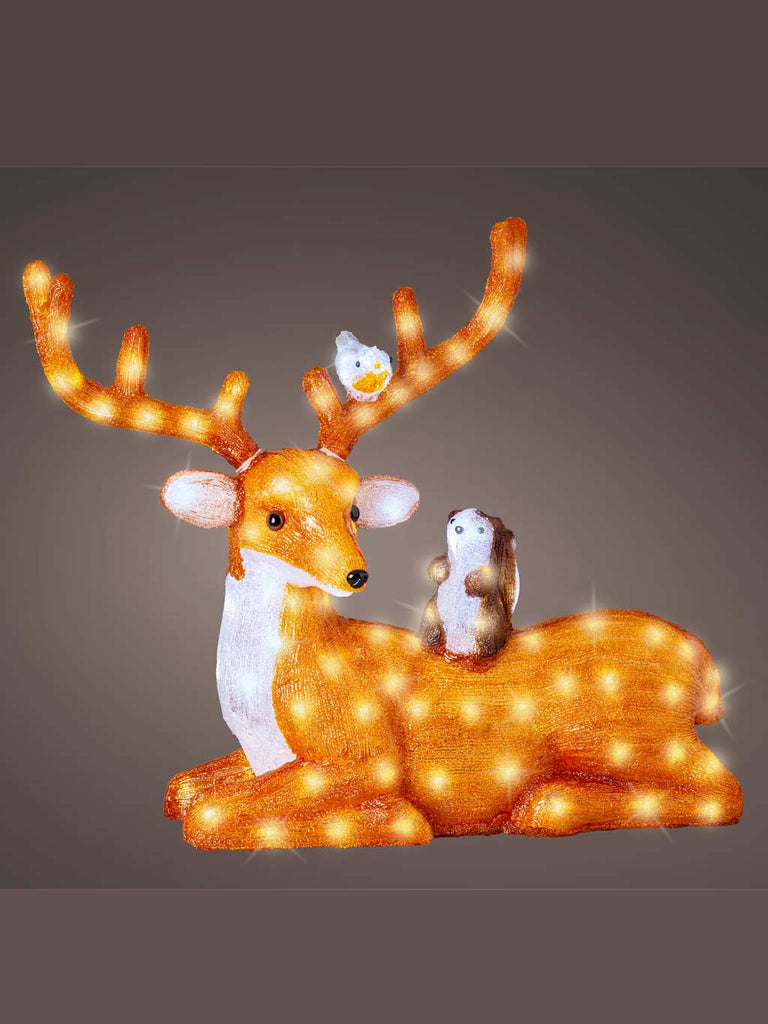 80cm x 66cm Acrylic LED Sitting Reindeer with Friends