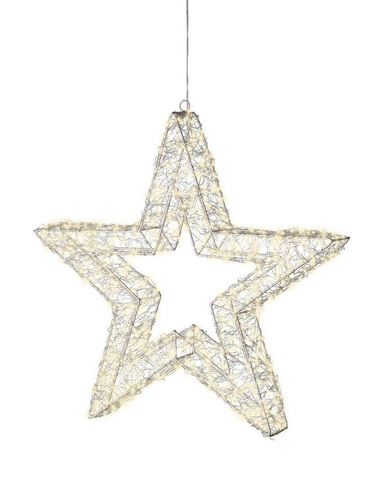 Star with Static & Flashing Micro LEDs - Warm White
