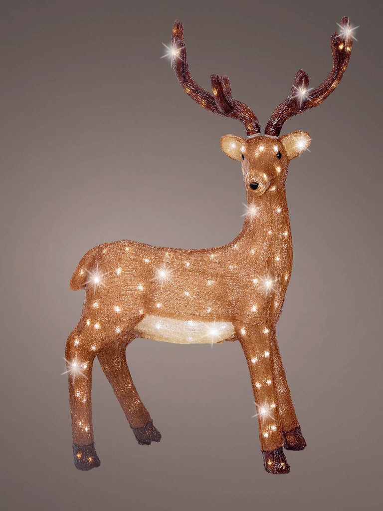 86cm Acrylic LED Reindeer - Brown with White LEDs