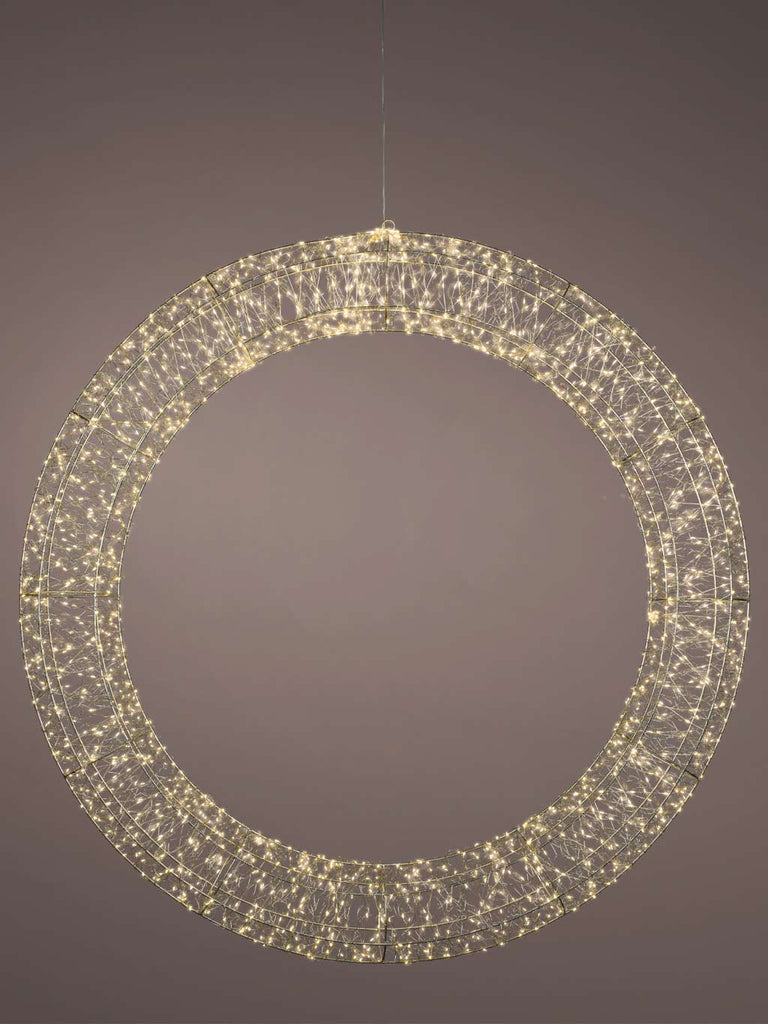 116cm Wreath with Flashing & Static Micro LEDs - Warm White
