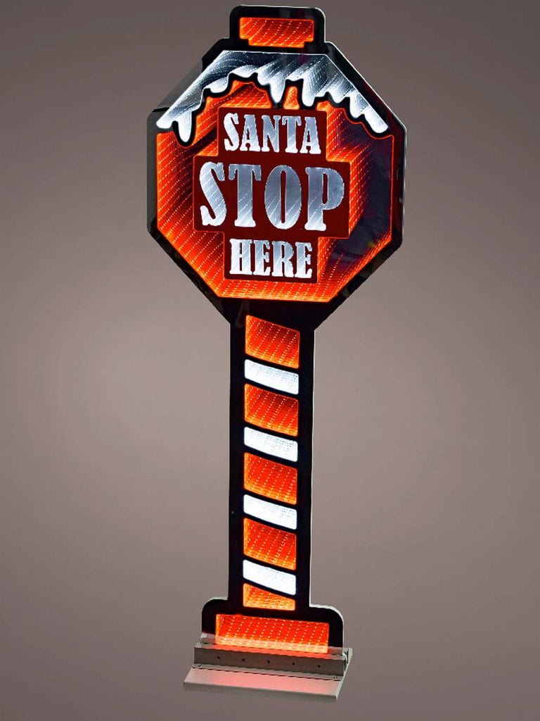 120cm (4ft) Infinity Light - Santa Stop Here Sign - Outdoor